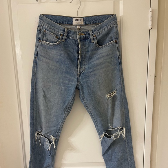 AGOLDE - Jamie High Rise Distress Classic Jeans - Picture 2 of 3